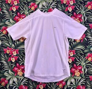VTG NIKE Vented Jersey Swoosh Shirt Size Medium White Active